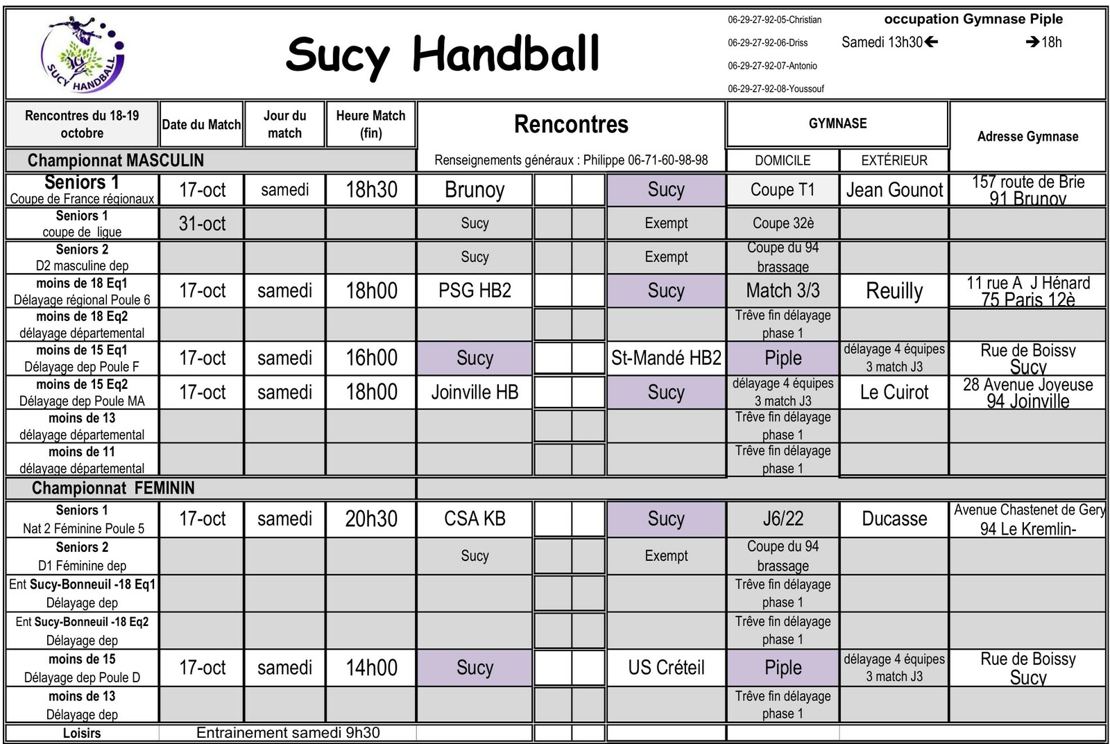 Programme du 17-18 octobre