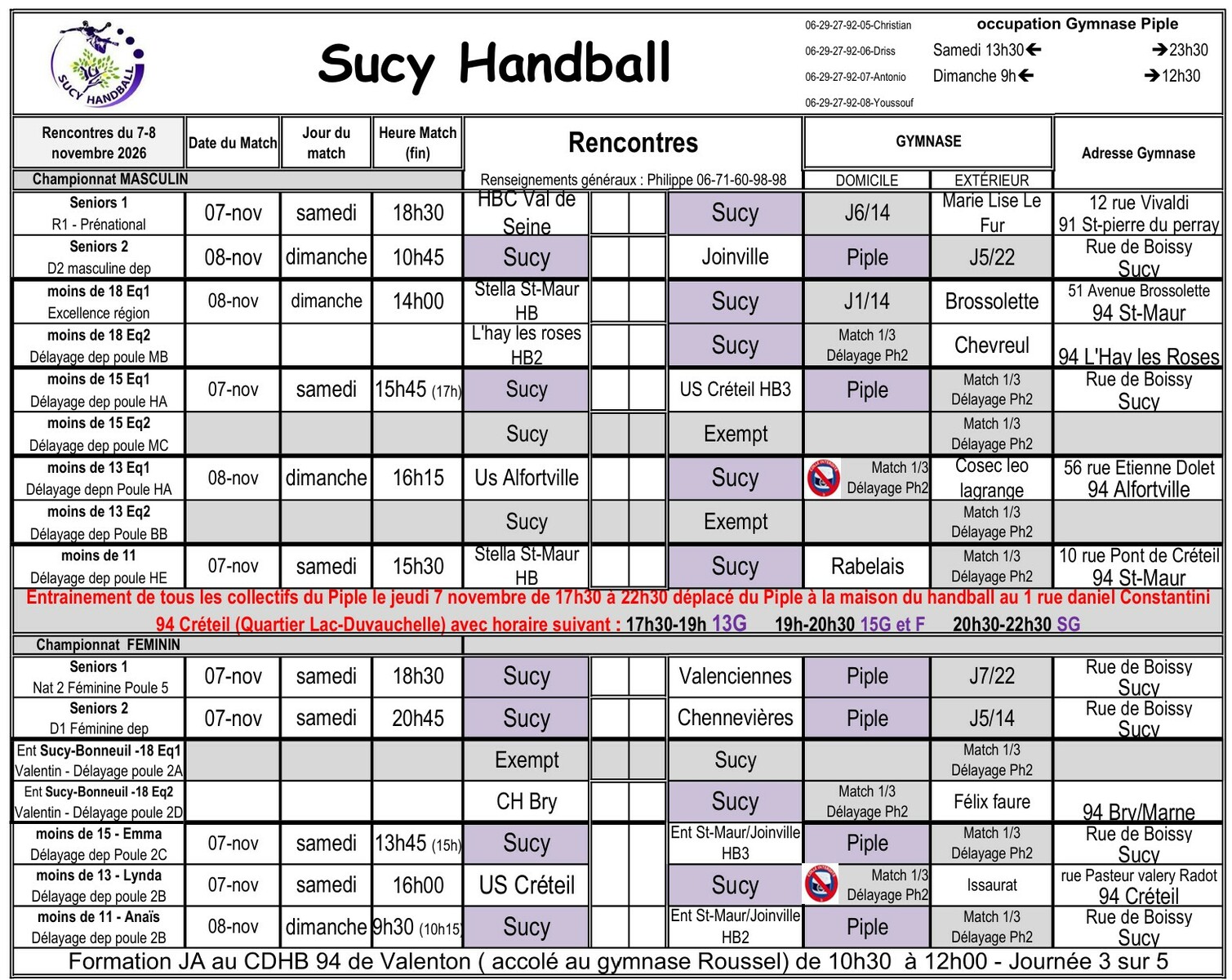 Programme du 7-8 novembre