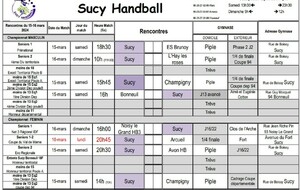 Planning du 15-16 mars