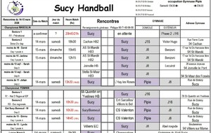 Planning du 14-15 mars