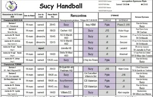 Planning du 14-15 mars