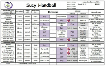 Planning du 22-23 novembre