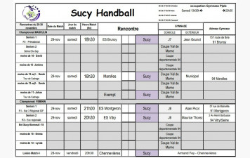 Planning du 29-30 novembre
