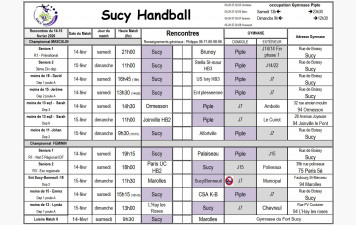 Planning du 14-15 février
