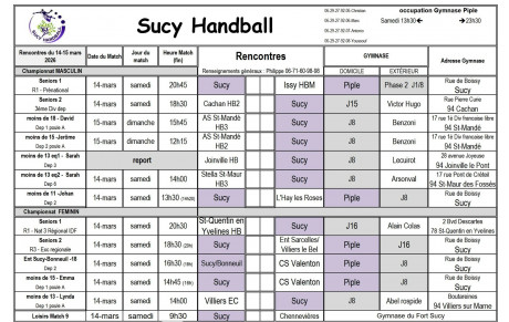 Planning du 14-15 mars