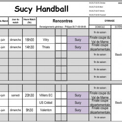 Planning du 20-21 juin- Finales de coupe